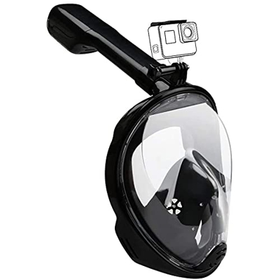 Maschera da Snorkeling panoramica a 180 Gradi, antiappannamento a Pieno facciale e Design a Prova di perdite, Supporto per Fotocamera Sportiva, Masche