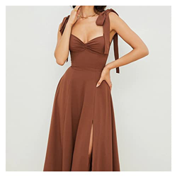WALNUT Abito a-Line di Abito a camistole for Donne Abiti da Vacanza in Stile Francese Slim Fit Sling Sling Senza Collo Senza Scollo (Color : A, Size : en oferta