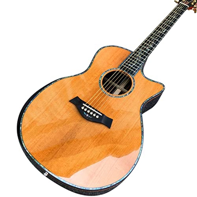 Chitarra Acustica di Cocobolo PS14, massello di Cedro Top Guitarra Acoustic, Real Abalone Ebony Dingerboard 41 Pollici Chitarra AMINIY (Color : Guitar
