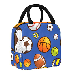 Borsa termica per il pranzo, pallacanestro, calcio, impermeabile, impermeabile, a prova di perdite, borsa grande per preparare i pasti per adolescenti en oferta