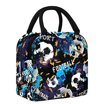 Borsa termica per il pranzo, Grunge, calcio e calcio, impermeabile, a prova di perdite, borsa termica grande per la preparazione dei pasti per adolesc