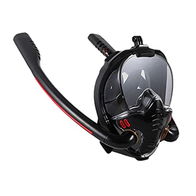 QHYXT Maschera da Nuoto per Adulti Doppio Tubo di respirazione Maschere da Snorkeling Completamente asciutte in Silicone Attrezzatura Subacquea (BK L)