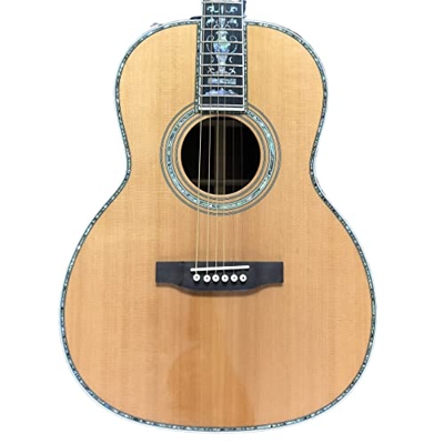 Solid Abete 39 Pollici OOO Style Guitar Acoustic Guitar Real Madre Pearl Intails Intails Ebano Fingerboard AMINIY (Color : Guitar Fishman Case, Size :