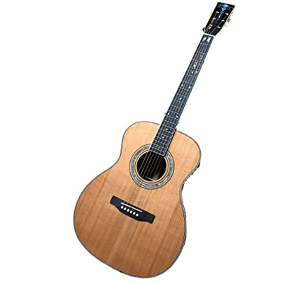 40 Pollici Om Body Guitar Acoustic Guitar Solid Cedar Chitarra Pesce Acustico Bischio osseo AMINIY (Color : Guitar And Fishman, Size : 41 Inches)