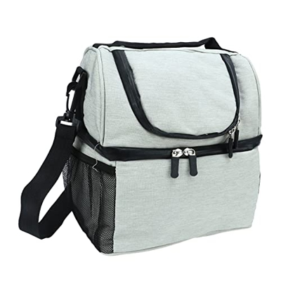 MXGZ Borsa Termica a 2 Livelli, Uso Caldo e Freddo Borsa Termica a 2 Livelli isolata con Tasca in Rete per Picnic all'aperto