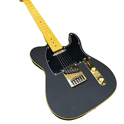 Chitarra Elettrica Black Matte Panny Gold Hardware GUITATORE Elettrico Guitars A Corda d'Acciaio Acustico Acoustic XIXINYA (Color : Guitar, Size : 41 
