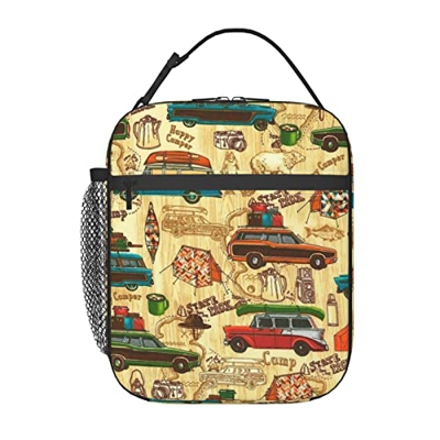 Borsa termica per picnic scolastico - Retro Happy Camper campeggio vintage