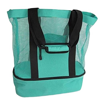 JMYSD Borsa da Spiaggia in Rete con Borsa Termostatica, Borsa da Viaggio Portatile a Tracolla per Campeggio Picnic All'aperto, Viaggi in Spiaggia, Sho
