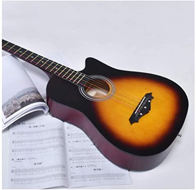 Full Size Guitar Acoustic Guitar Ballad Guitar Beginner Rock Instrument Adjustable Sound Waterproof Backpack Metal Steel String Tuner Beginner Acousti