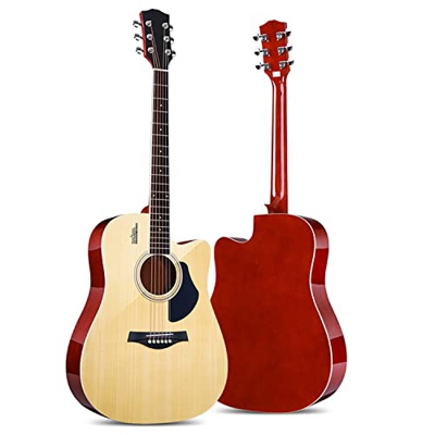 SheIRin Chitarra Acustica Principiante Full Size 41 Pollici Guitarra Acustica Solid Top Cutaway Chitarra Bundle Kit con Gig Bag Tuner Capo Picks Strap