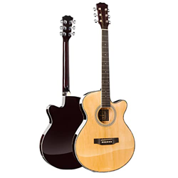 SheIRin Chitarra Acustica per Principianti Adulti Cutaway Acustica Guitarra Bundle Kit con Borsa da Concerto Strap Tuner Capo String Picks, Right Hand en oferta
