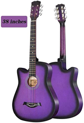 Full Size Guitar Folk Acoustic Guitar Adult Rock Beginner Practice Portable Travel Musical Instruments with Backpack Tuner 9 Colors Beginner Acoustic  precio