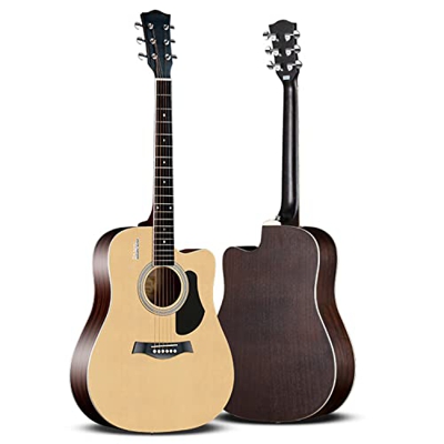 SheIRin Chitarra Acustica a 6 Corde Starter Kit per Principianti Guitarra Acustica Bundle Pack con Body Cutaway per Studenti Pratica, Bambini, Adulti,