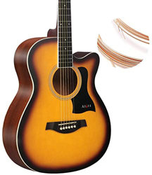 Full Size Guitar Acoustic Guitar Classical Guitar Beginner Folk Acoustic Guitar Novice Practice Smooth Surface Adult Travel Musical Beginner Acoustic  en oferta