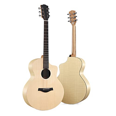 SheIRin Chitarra Acustica JF Body - Bundle Naturale con Custodia, accordatore, Corde, Cinturino e Plettri 41 Pollici Guitarra Full Size Finitura Lucid