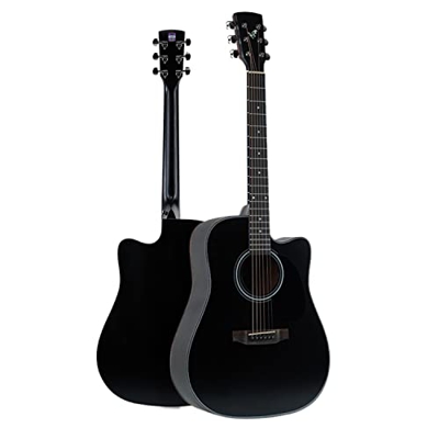 SheIRin Chitarra Acustica - Pacchetto Naturale con Custodia, Corde, accordatore, Cinturino, Plettri, Panno per lucidare