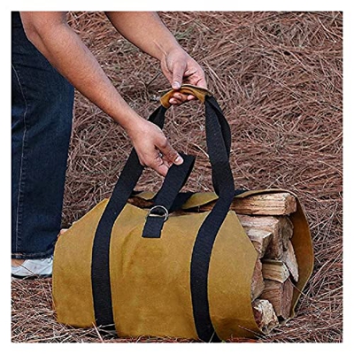 Firewood Bag Firewood Carrier Bag Portable Camping Picnic Match Storage Bag Outdoor Canvas Firewood Organization Large Capacity Match Bag Firewood Bag