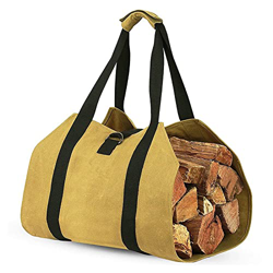 Firewood Bag Canvas Firewood Match Carrier Storage Tote Bag Camping Outdoor Holder Carry Camping Picnic Outdoor Firewood Bag Firewood Bag Carrier (Col características