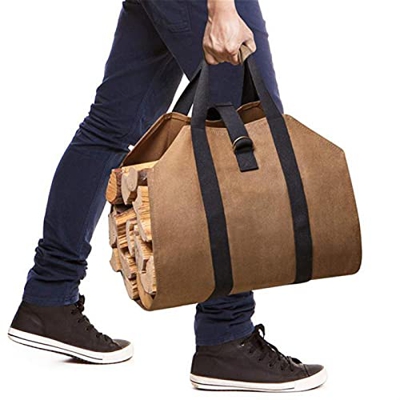 Firewood Bag 1pc Firewood Storage Bag Canvas Outdoor Camping Wood Carrier Match Bag Package Outdoor Tote Supplies Firewood Bag Carrier