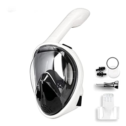 Samnuerly Maschera per Immersioni subacquee Full Facesnorkel Vista a 180° Antiappannamento Anti-Perdita con Tubo Pieghevole e Supporto per Fotocamera  características