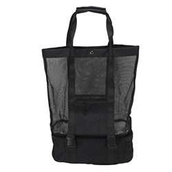 Wnesy Borsa portaoggetti Borsa da Spiaggia Nera Due in Una Rete di Cotone per Barbecue da Campeggio all'aperto características