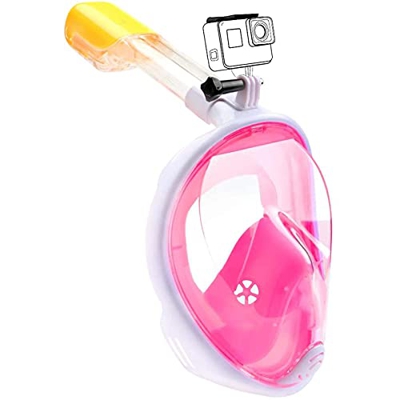 Maschera da Snorkeling panoramica a 180 Gradi, antiappannamento a Pieno facciale e Design a Prova di perdite, Supporto per Fotocamera Sportiva, Masche