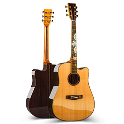 SheIRin Chitarra a 6 Corde, Pacchetto Chitarra Acustica Cutaway, Top in Abete, Fondo e Lato in Palissandro Naturale, Lucido con Borsa da Concerto, acc en oferta