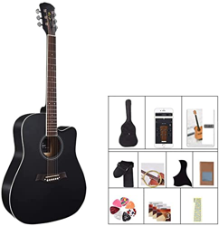 Full Size Guitar Acoustic Guitar 41 Inches Ballad Guitar Beginner Male And Female Self-Study Travel Musical Instruments with Backpack Tuner Beginner A en oferta
