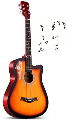 Full Size Guitar Acoustic Guitar 41 Inches Beginner Ballad Teens Can Carry Fingerstyle Wooden Guitar Adjustable Metal Knob Beginner Acoustic Guitar St