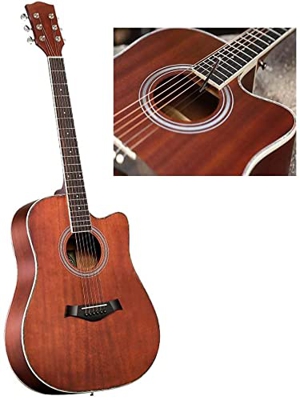 Full Size Guitar Acoustic Guitar Novice Practice Stage Performance Folk Pop Guitar with A Backpack Full Set of Accessories 41 inch Beginner Acoustic G