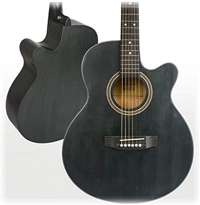 Full Size Guitar Acoustic Guitar Adult 40 Inches Beginner Faceted Guitar Kit Strap Capo String Tuner Backpack Beginner Acoustic Guitar Starter Package