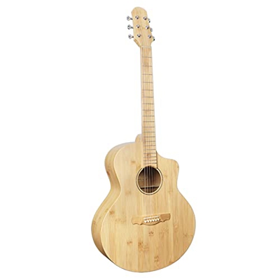 SheIRin Tutto in bambù Full Size Chitarra Acustica Cutaway per Principianti Adulti Studenti con Kit Avanzato Mano Destra, 41 Pollici
