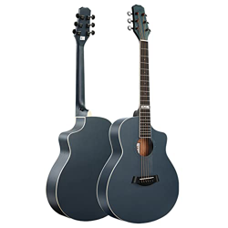 SheIRin Chitarra Acustica Cutaway per Principianti da 38 Pollici, Finitura Opaca Naturale a 6 Corde con Custodia, accordatore, Corde in Acciaio, Plett características