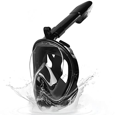 Set da Snorkeling per Bambini, Maschera da Snorkeling Maschera Subacquea panoramica a 180 Gradi con Supporto per Fotocamera Sportiva Rimovibile Masche