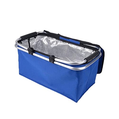 Folding Lunch Bags 30L Picnic Camping Insulating Cooler Basket Hamper Storage Portable Shopping Outdoor Oxford Bag Box Ice Pack Outdoor Basket (Color 