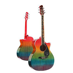 SheIRin Pacchetto Chitarra Acustica Cutaway per Principianti da 41 Pollici, Kit di Base di Dimensioni Standard con Borsa da Concerto, Corde, Cinturino en oferta