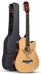 Full Size Guitar 38 Inches Right Hand Portable The Sound is Crisp Metal Tuner Boys And Girls Beginner Folk Pop Guitar Beginner Acoustic Guitar Starter precio