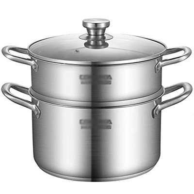 Fornello A Vapore per Uso Domestico 304 in Acciaio Inox Addensato Pentola per Zuppe Fornello A Induzione A Gas Pentola per Brodo (Dimensioni : 22 Cm) 