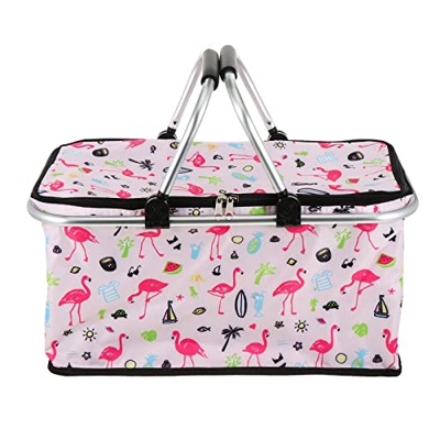 Collapsible Picnic Bag Foldable Lunch Basket Outdoor Travel Large Bags Outdoor Basket (Color : A)