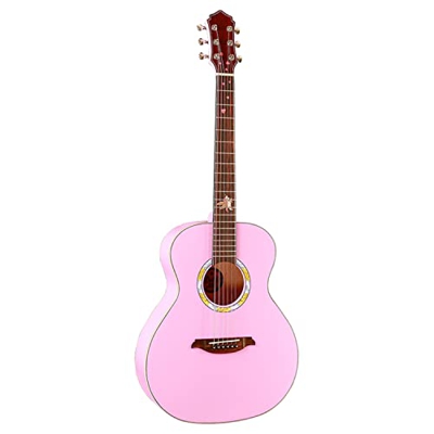SheIRin Kit Pacchetto Chitarra Acustica per Principianti da 40 Pollici con Borsa per Pickup Tuner Capo Strap Mini Jumbo per Adulti, Rosa