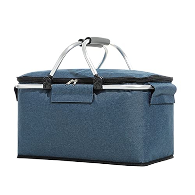Versatile Picnic Cooler Box Isothermal Portable Collapsible Lunch Bag Market Basket Bag for Family Outdoor Party in Spring Outdoor Basket (Color : D) 