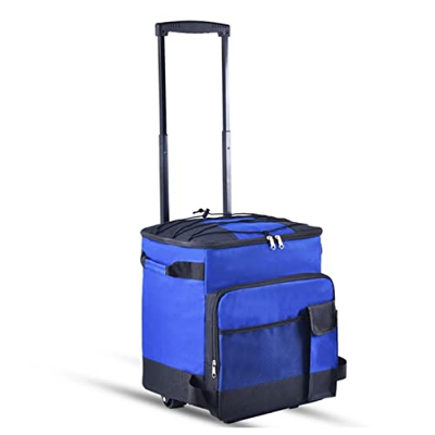 WYEUQ Borsa termica per pulegge da 43 litri, pieghevole, portatile, per campeggio, barbecue, da asporto, pesca, attività all'aria aperta, colore: blu