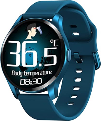 Smartwatch Misurazione della Temperatura corporea, Dati Sportivi, Monitor delle cardiofrequenzimetro/calorie/Sonno/SpO2/Pressione Sanguigna, Orologio 