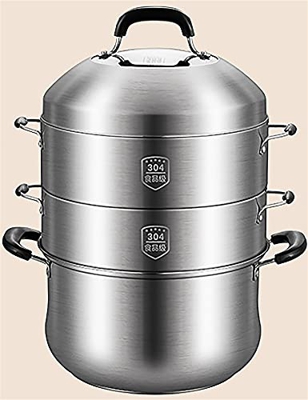 Piroscafo/Caldaia/Pentola in Acciaio Inossidabile 304 Rimovibile Ispessimento Piroscafo Multistrato Fornello Domestico Pentola Generale (Size : 30Cm) 