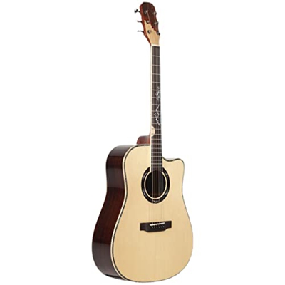 SheIRin Chitarra acustica cutaway per principianti da 41'' - Full size 6 corde Dreadnought finitura opaca naturale con custodia, accordatore, corde in