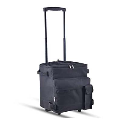 WYEUQ Cesto refrigerante con tirante da 35 l, grande capacità, portatile, 60 lattine, pieghevole, borsa termica con ruote, per campeggio, spiaggia, pe