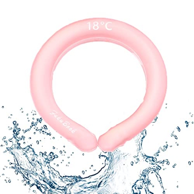OZBIR Tubo di Raffreddamento del Collo, Riutilizzabili Neck Cooler, Wearable Cooling Ring for Neck, for Summer Outdoor Sports,(Rosa),One Pink