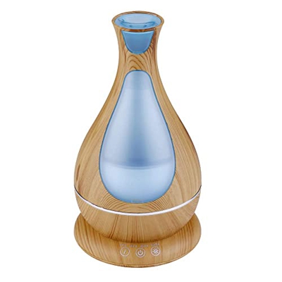 Samnuerly umidificatore 400 ml, purificatore per Macchina per aromaterapia tattile per disattivare la Lampada da Notte Colorata venatura del Legno Cam