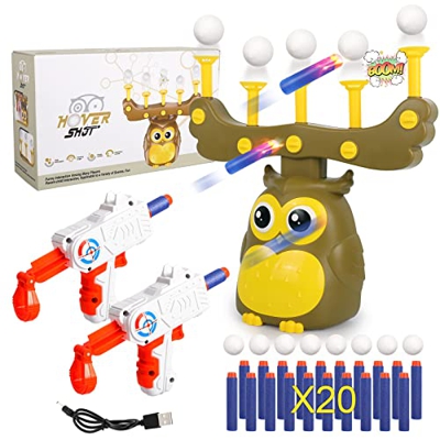 STOTOY Giochi di Tiro Galleggianti, Tiro al Bersaglio per Pistole Nerf, Il Bersaglio a Sfera Galleggiante con Gufo con Dardo in Schiuma, Regali di Rag