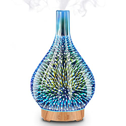 MEIDI Diffusore di aromi in vetro 3D, 200 ml, diffusore di oli essenziali a ultrasuoni, 7 colori, spegnimento automatico in caso di mancanza di acqua, en oferta